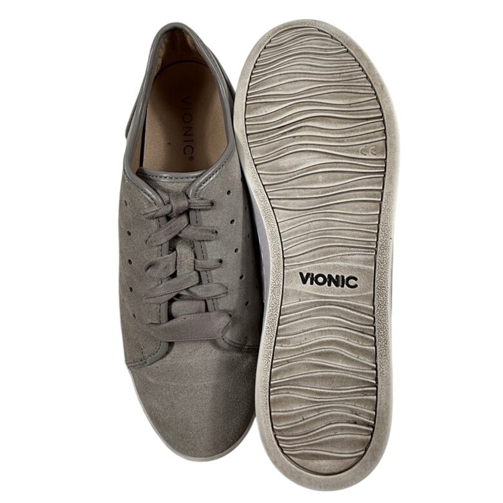 Vionic Keke Suede Grey Lace Up Platform Sneakers Womens 8 TVW5371 Walking Shoes - Picture 3 of 6